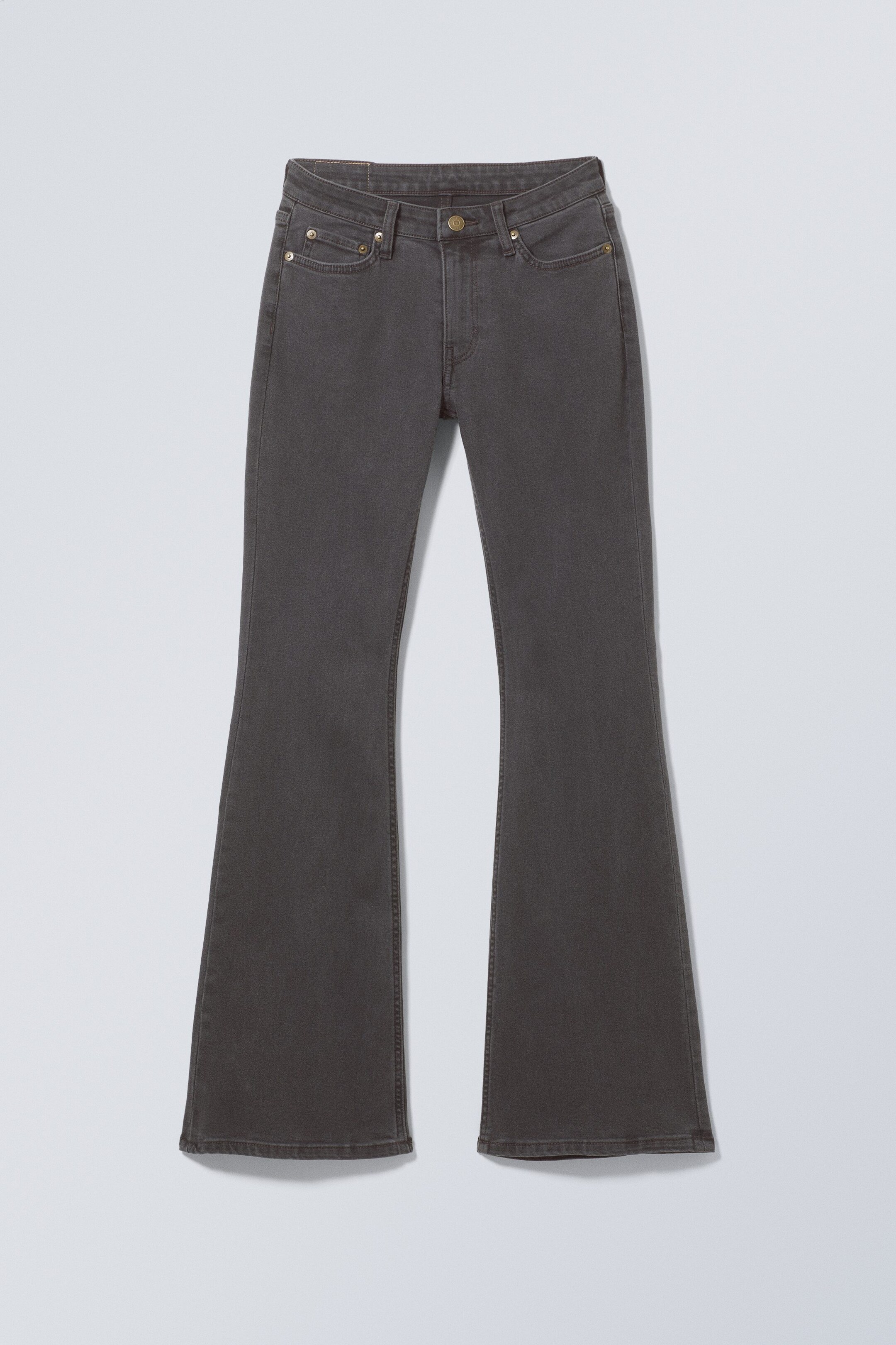 View larger image: Flame Low Rise Slim Flared Leg Jeans - Black Lux - Black - Ladies | H&M GB 1