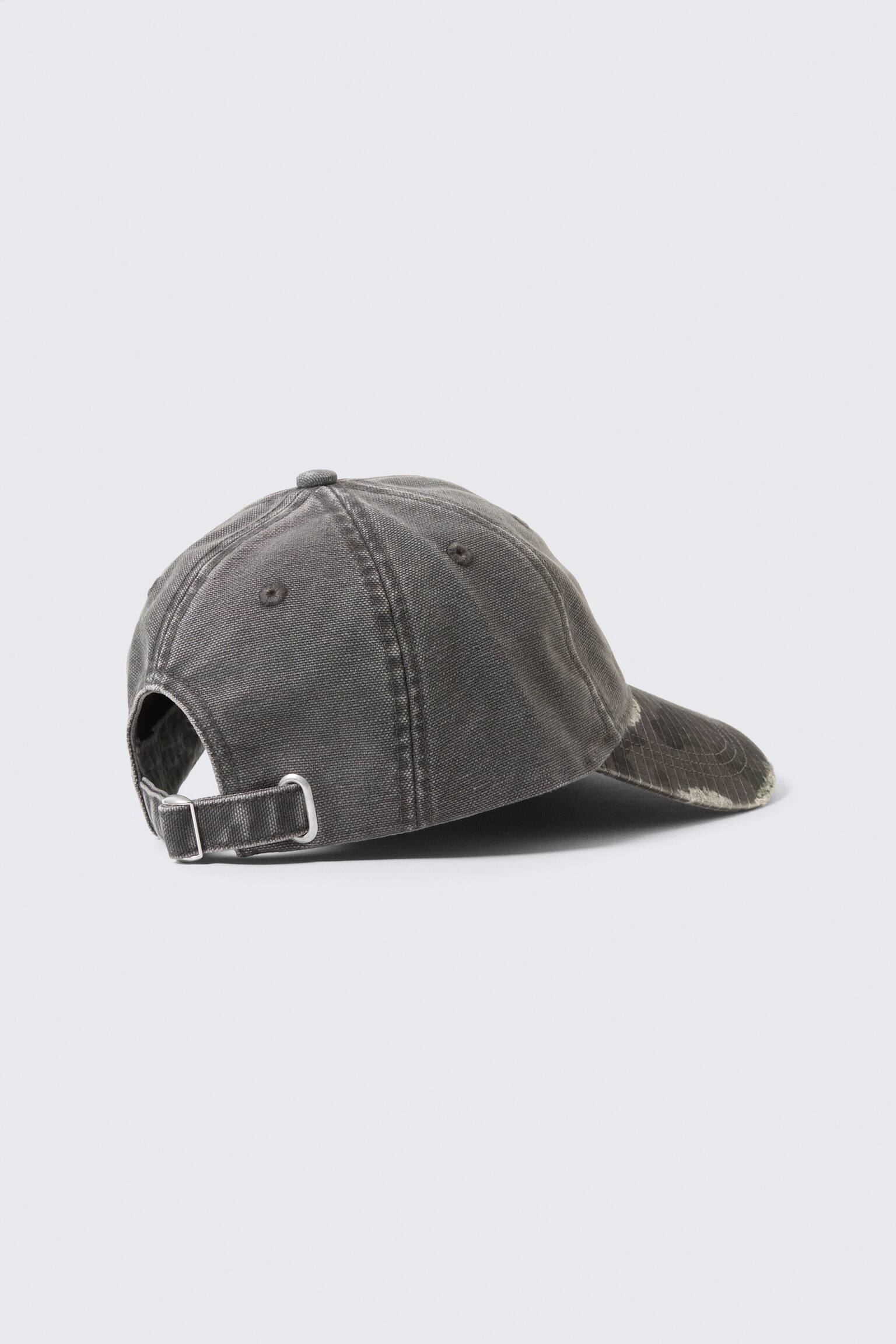 Distressed Cotton Canvas Baseball Cap - Grey - Trashed Camo/Gewassen roest/Embroidered Washed Black/Cropped Black - 3