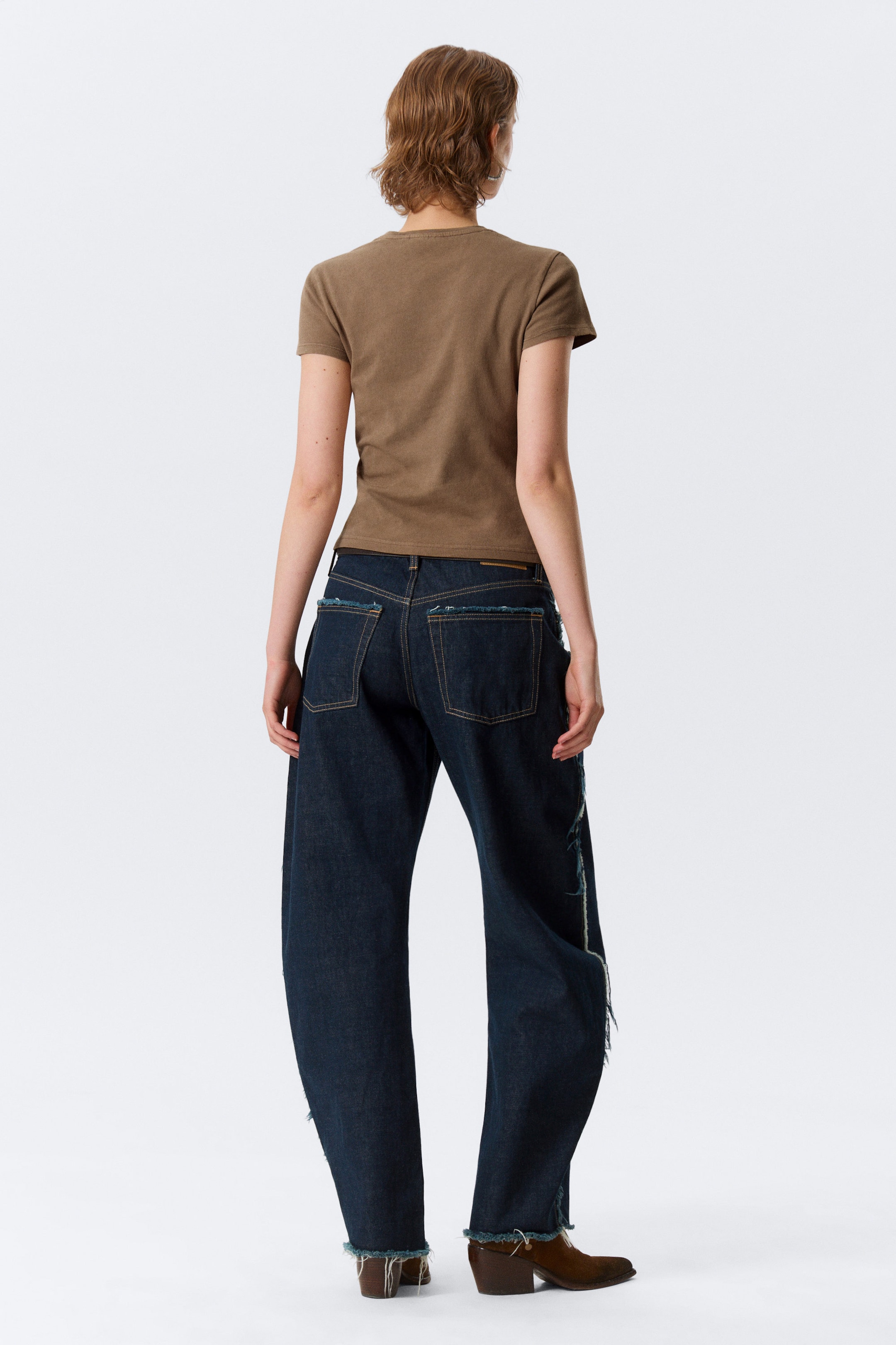 Washed Dark Beige - Slim Short-Sleeved Cotton T-shirt - 2