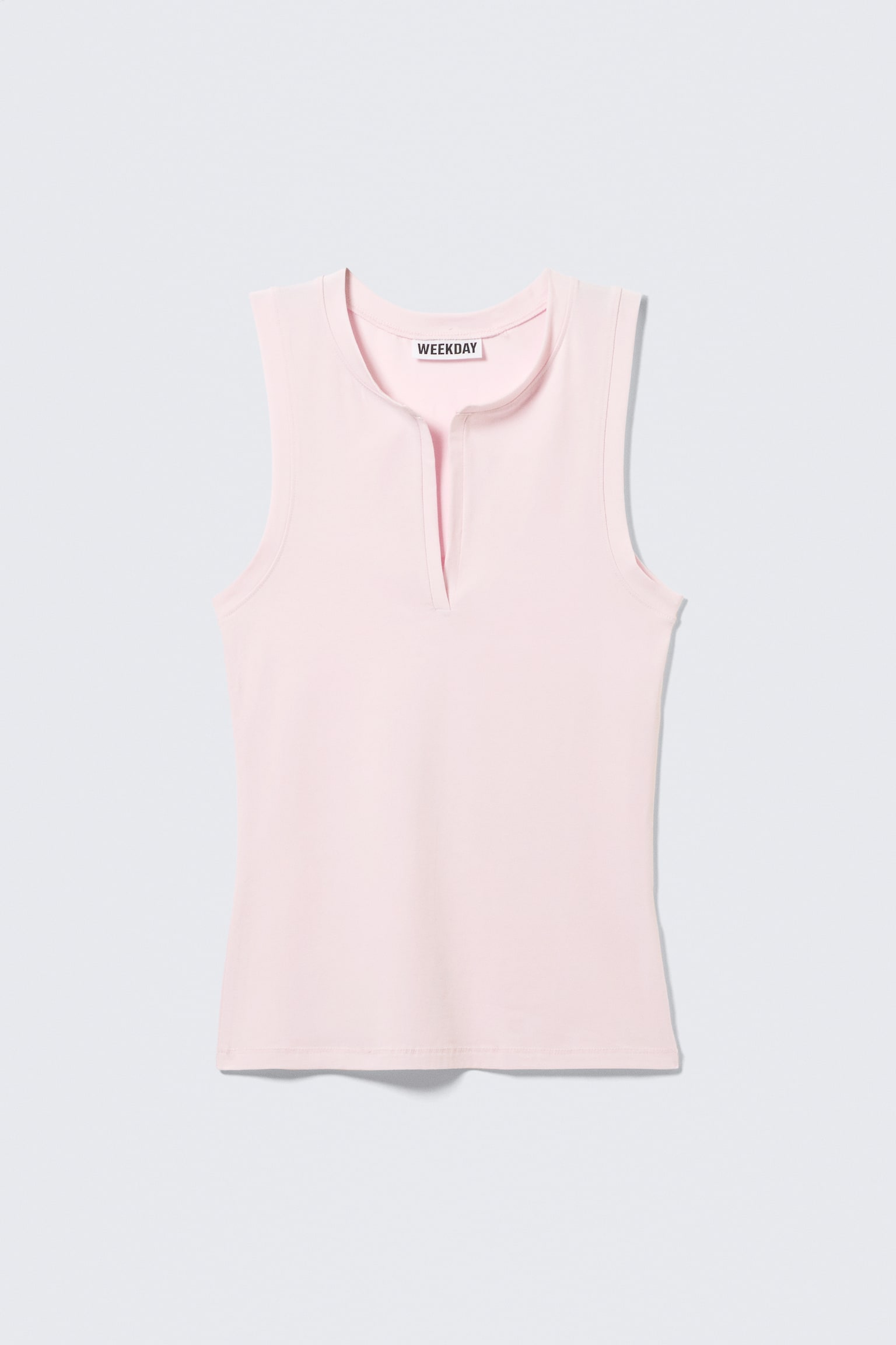 Haut ajusté sans manches col V - Rose clair/Noir - 2