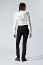Black - Mid Rise Split Hem Suiting Trousers - 2