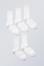 Weiß - Sportsocken Fünfer-Pack - 0