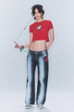 Blue Spray - Anti Low Waist Regular Straight Jeans - 0