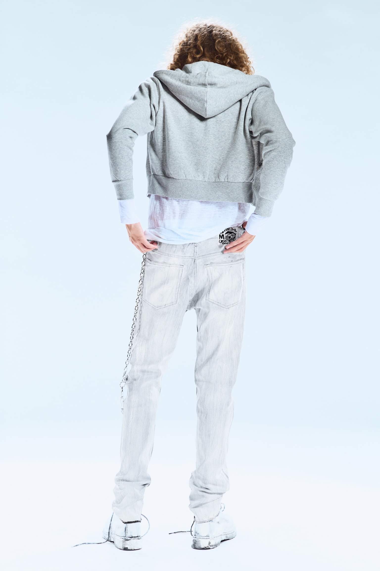 Jeans Skinny Cracked Sleeze - Branco/Preto - 5