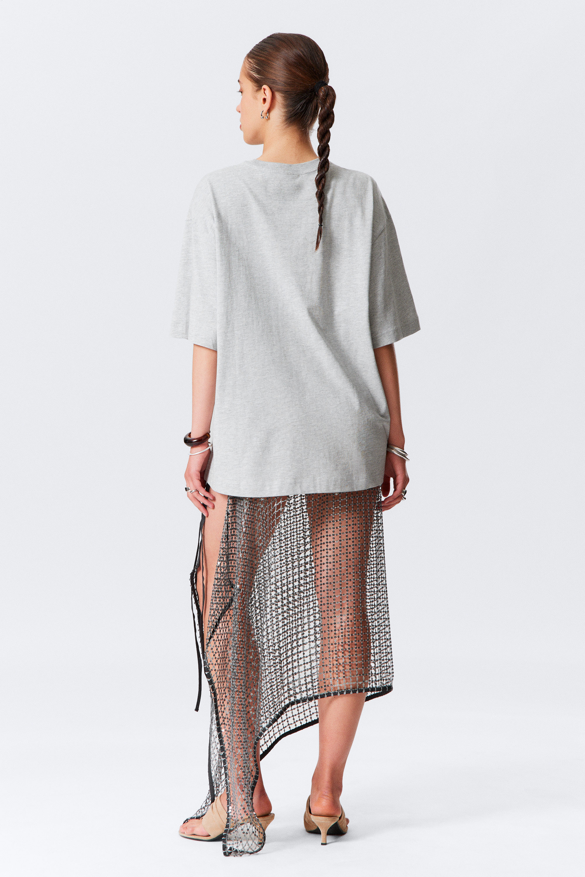 Grey Melange - Oversized T-shirt - 2