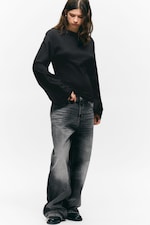 Noir - Haut ajusté à manches longues - 1