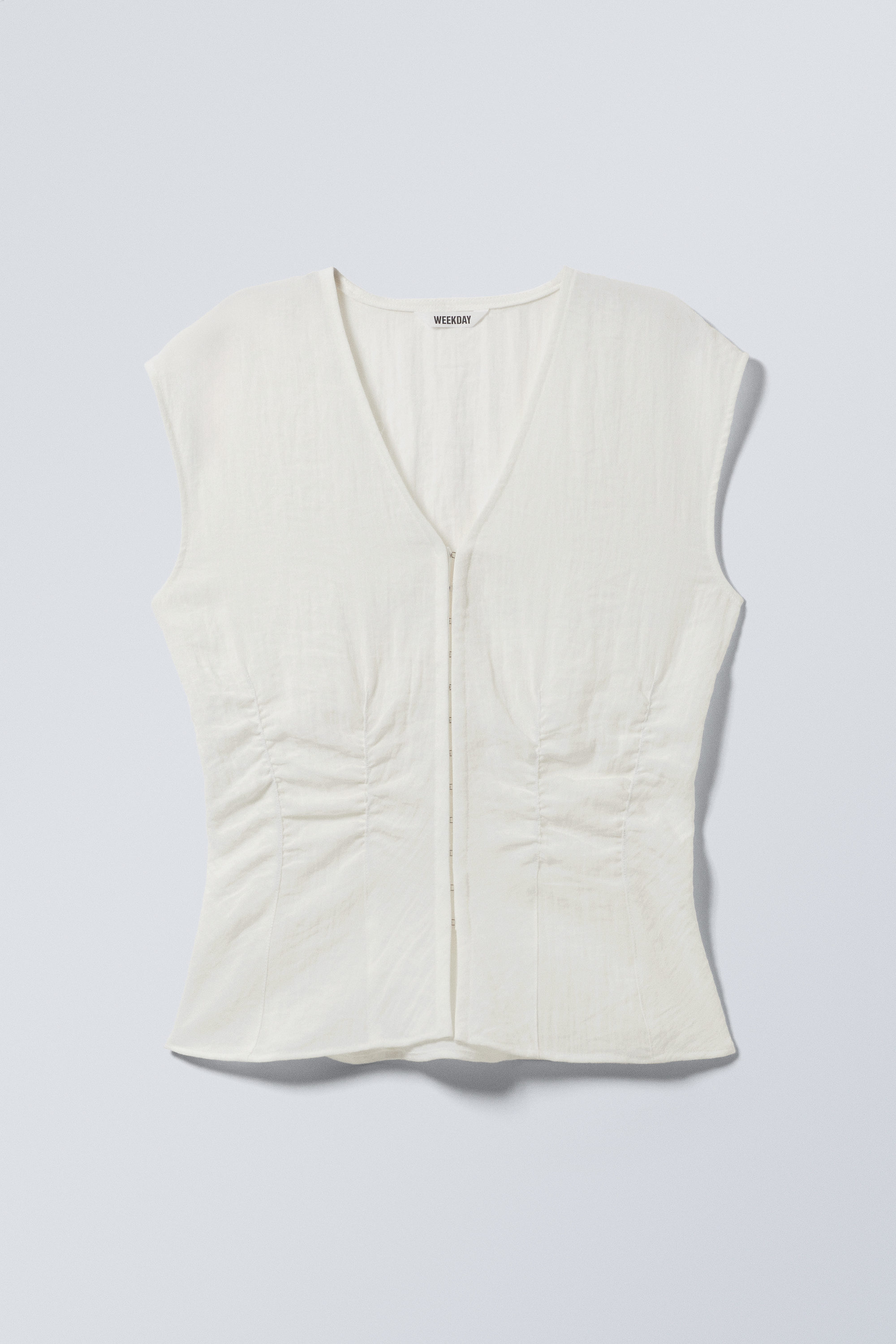 トップス CRANK Frill Snap Sleeveless White MUSINSA公式 | CRANK フリルスナップスリーブレス_ホワイト