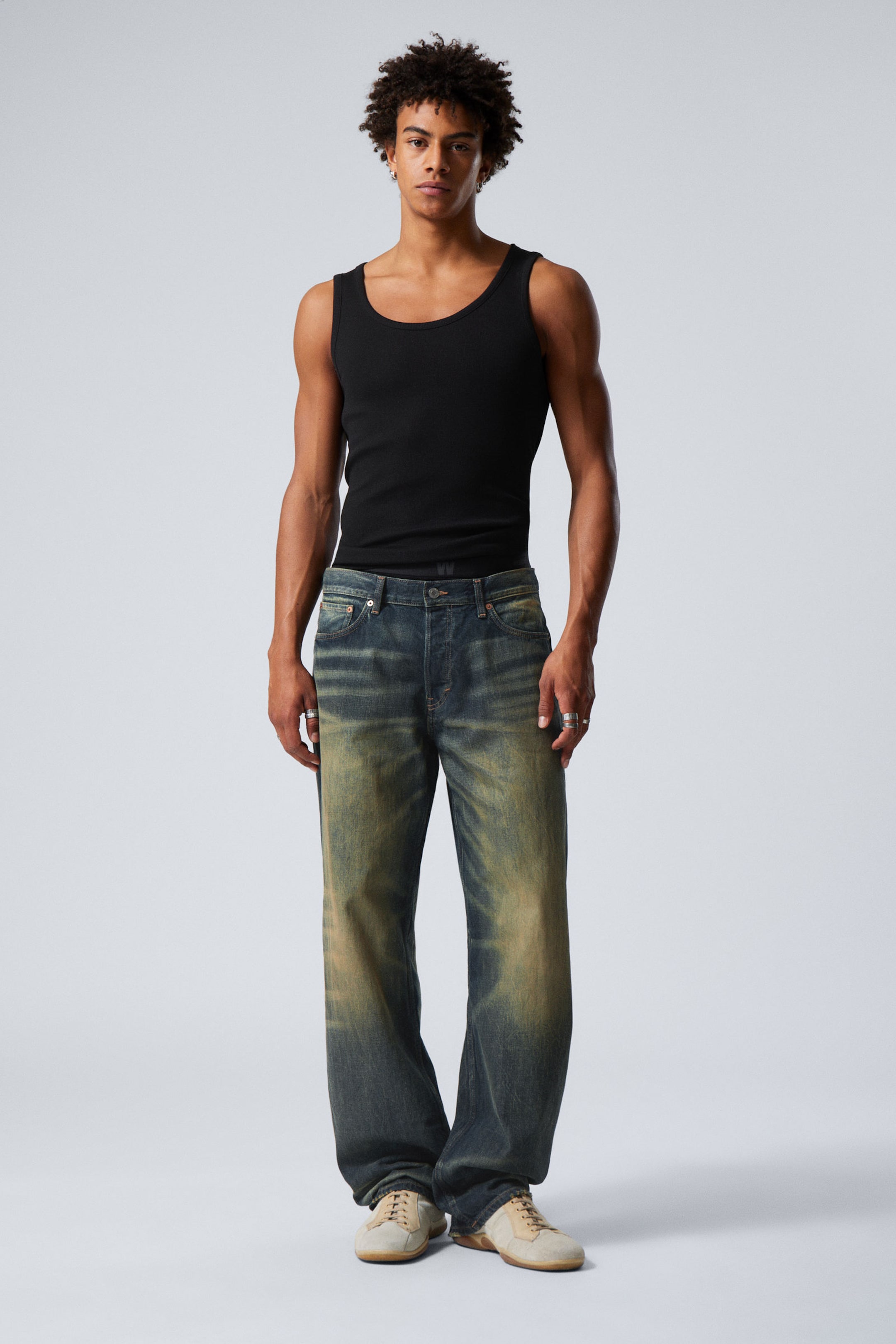 #4C5164 - Sphere Low Rise Loose Straight Leg Jeans - 1