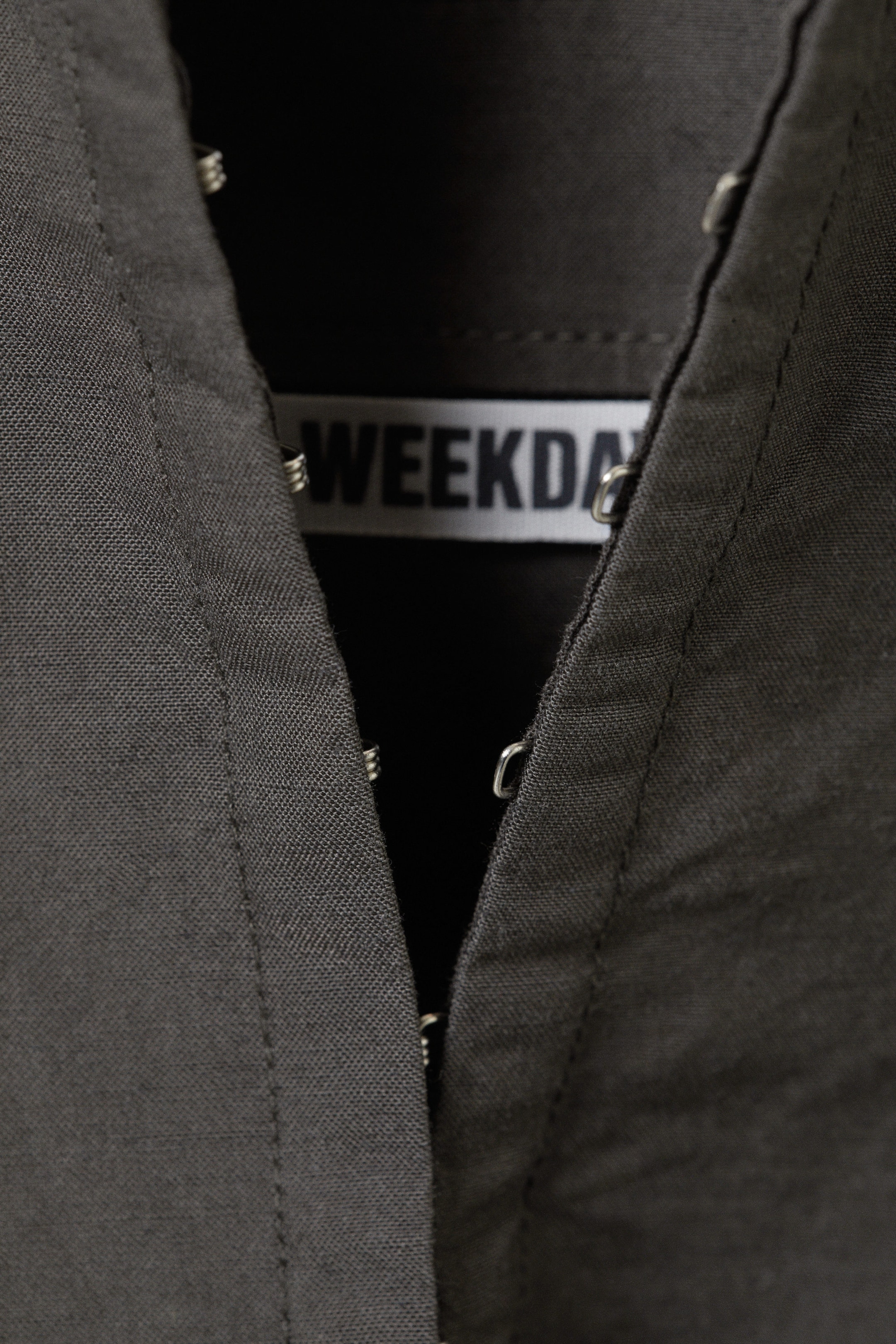 Dark Grey - Tie-Back Hook-and-Eye Halterneck Top - 5