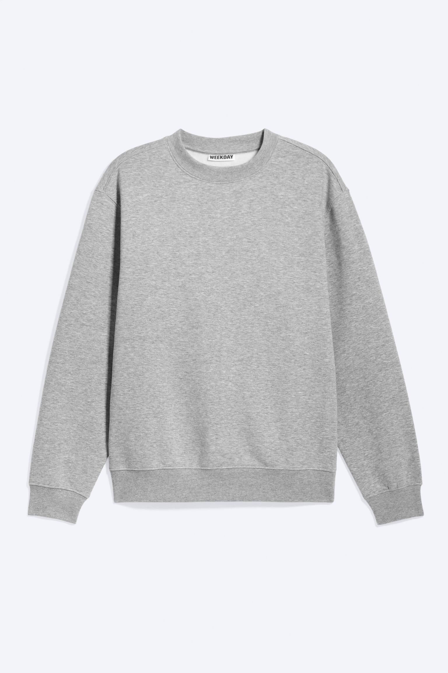 Klassisches Sweatshirt - Verwaschenes Hellgrau-Melange/Schwarz/Blau/Helles, staubiges Khakigrün - 1