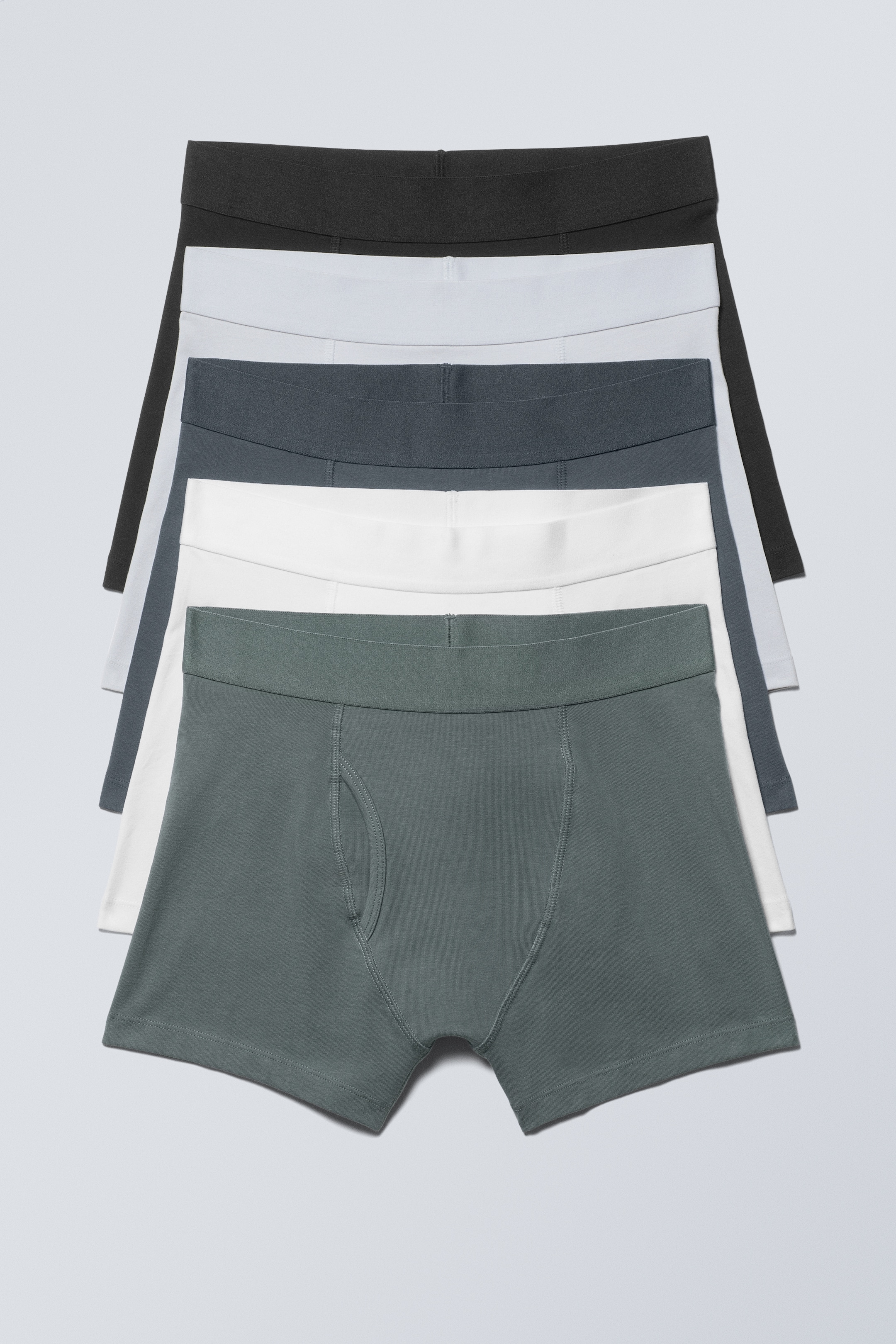 Ingrandisci l'immagine: 5-pack Boxer Briefs - White Black Grey Blue - UOMO | H&M CH 1