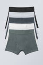 Weiß/Schwarz/Grau/Blau - Boxershorts 5er-Pack - 0