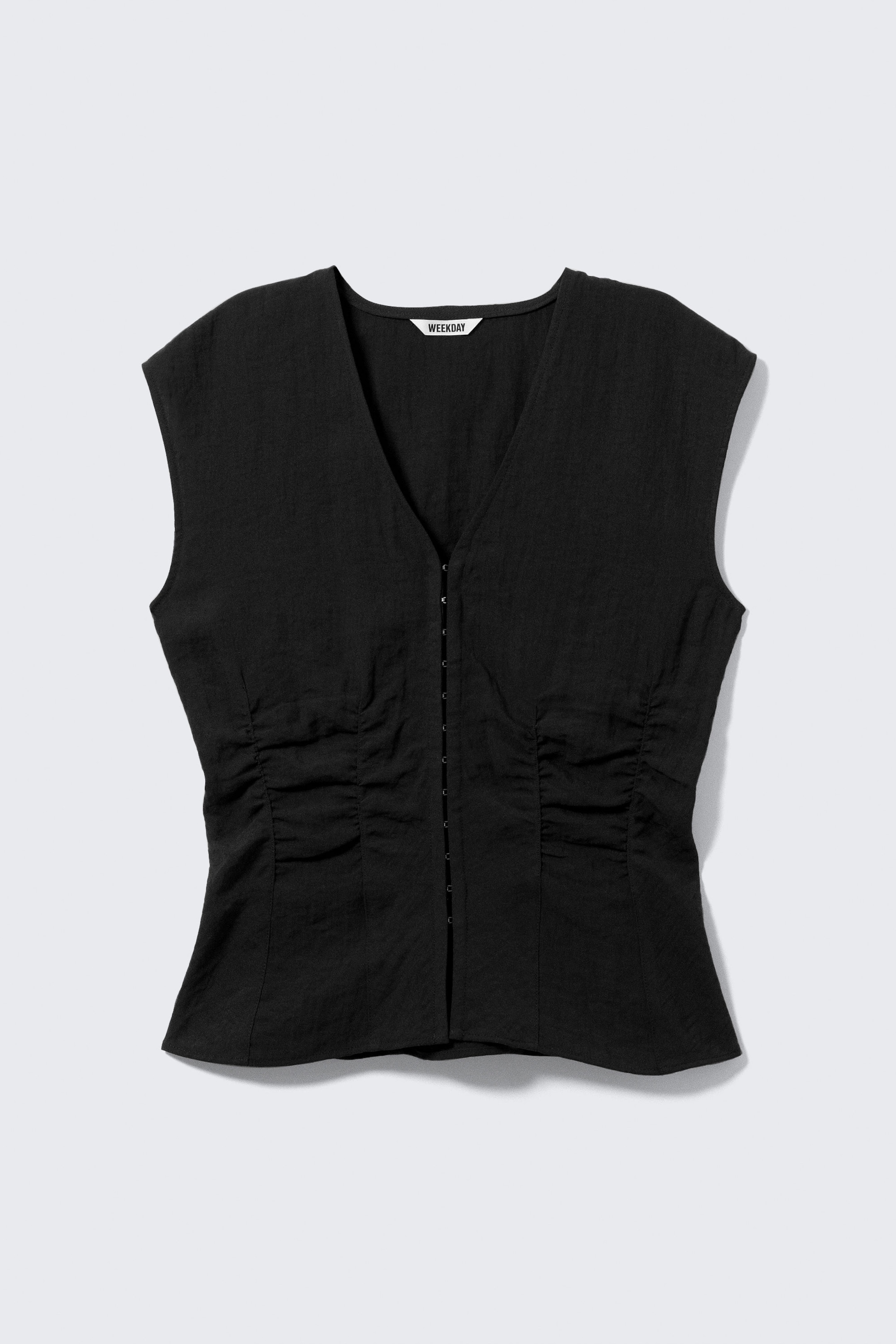 Black - Sleeveless Crinkle Top - 3