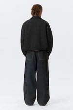 Black - Loose Fit Zip Jacket - 4