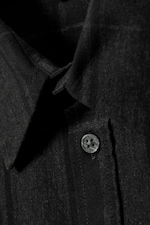 Black - Oversized Boxy Checked Flannel Shirt - 1