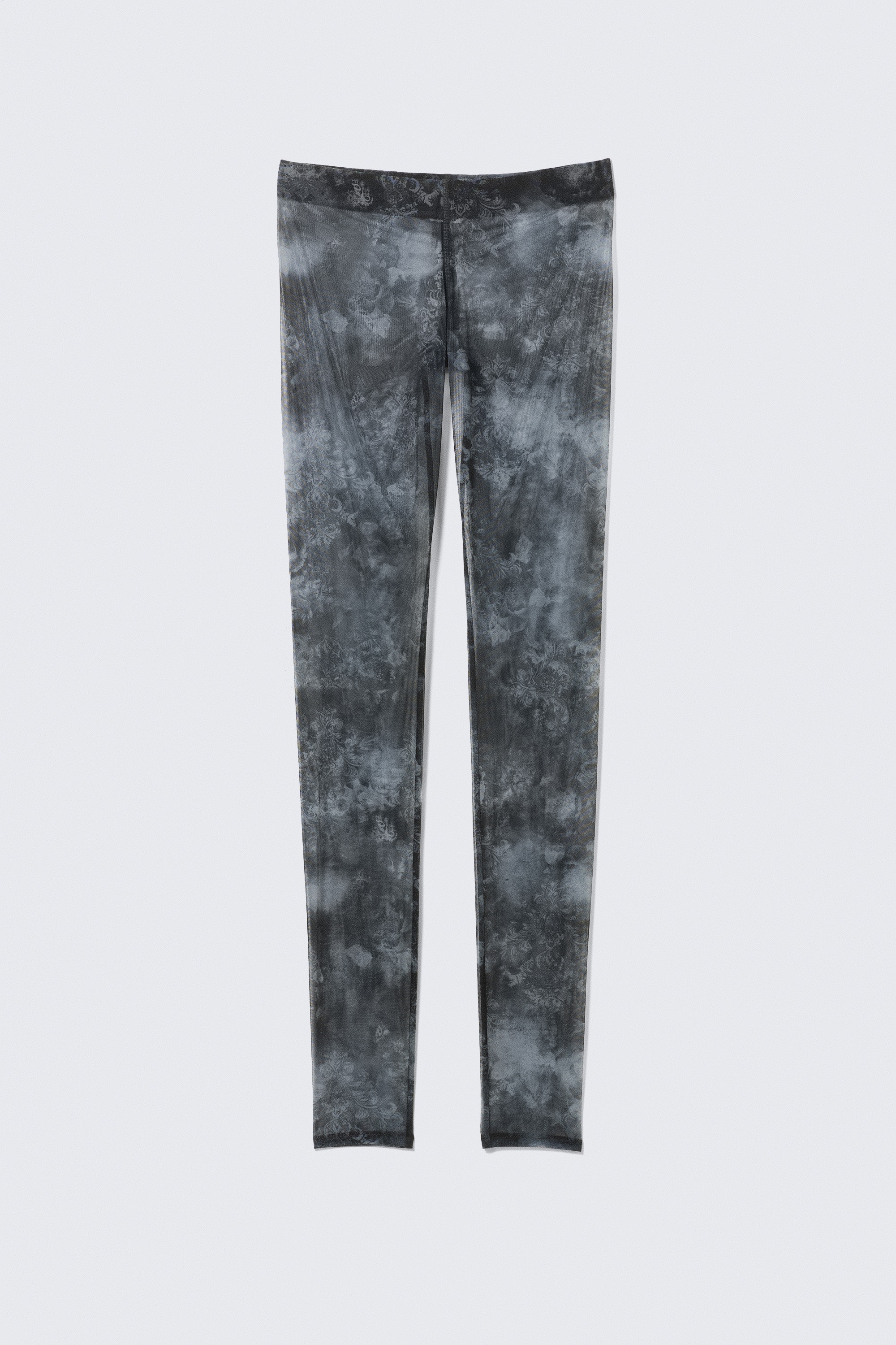 Printed Mesh Leggings - Μαύρο Μπαρόκ Σχέδιο