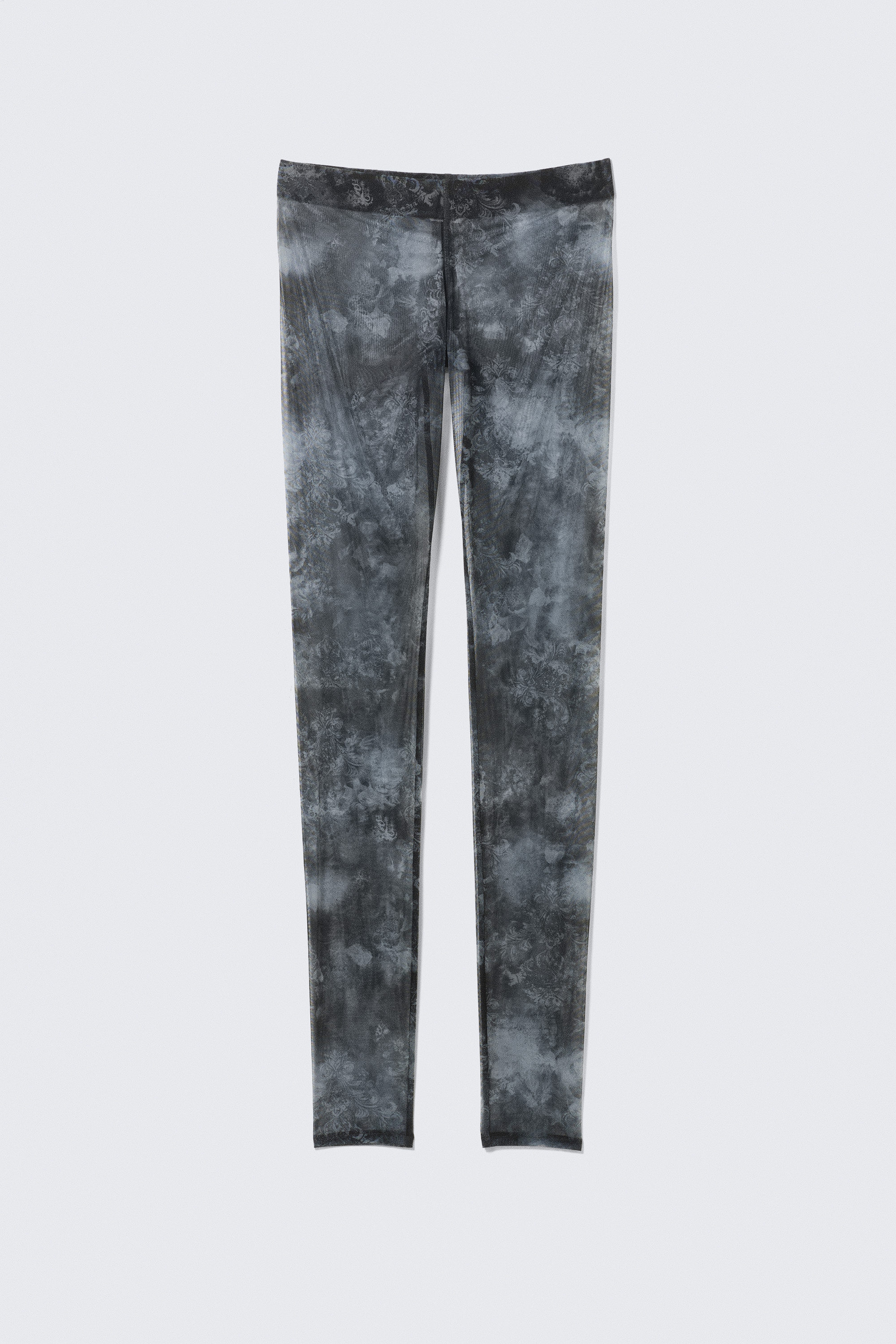 Black Baroque Print - Printed Mesh Leggings - 1