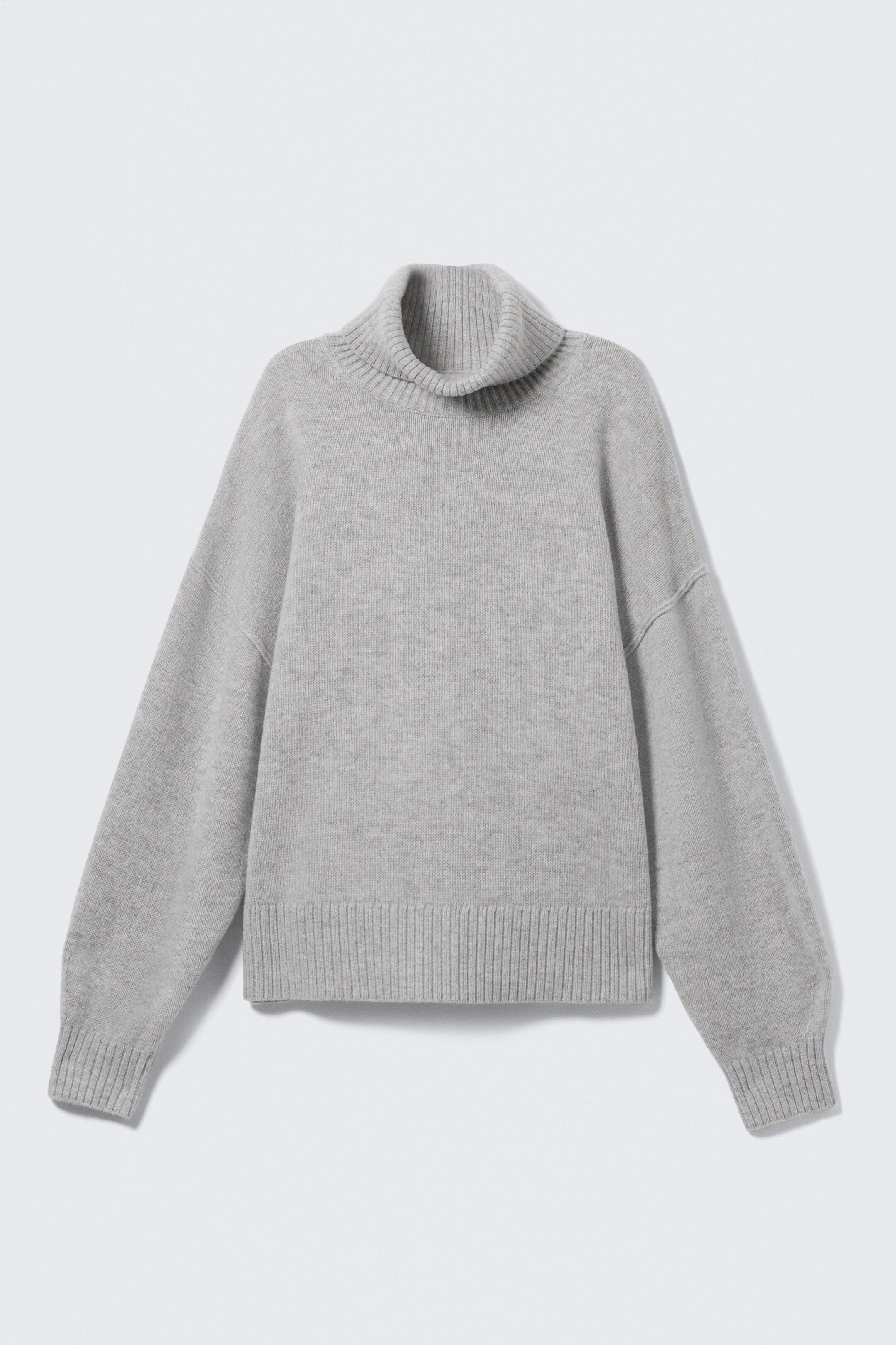 Visualizza immagine più grande: Pullover oversize a collo alto in lana - Grigio mélange - DONNA | H&M IT 5