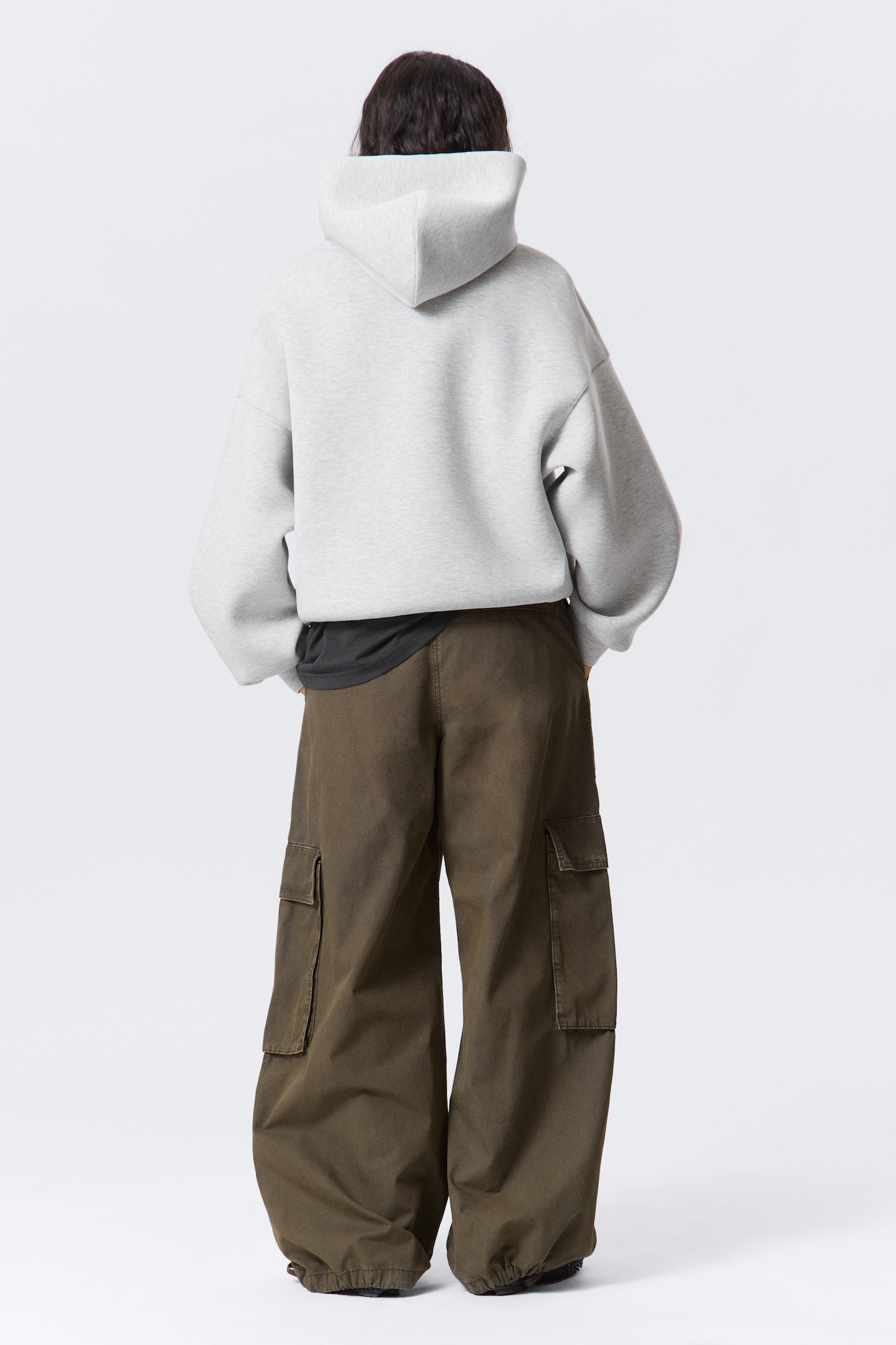Scuba-Hoodie mit Oversize-Passform - Hellgrau/Schwarz/Schwarz/Dunkles Khakigrün/Dunkelgrau meliert/Grau meliert - 6