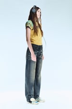 Steel Blue - Medium Blue - Anti Unisex Low Waist Regular Straight Jeans - 1