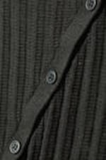 Dark Grey - Asymmetric Linen Blend Cardigan - 1
