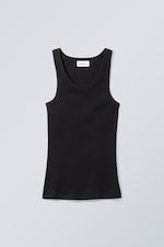 Black - Close Fitted Tank Top - 0