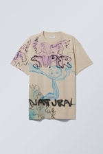 Natural Alien - Oversized Graphic Printed T-shirt - 3