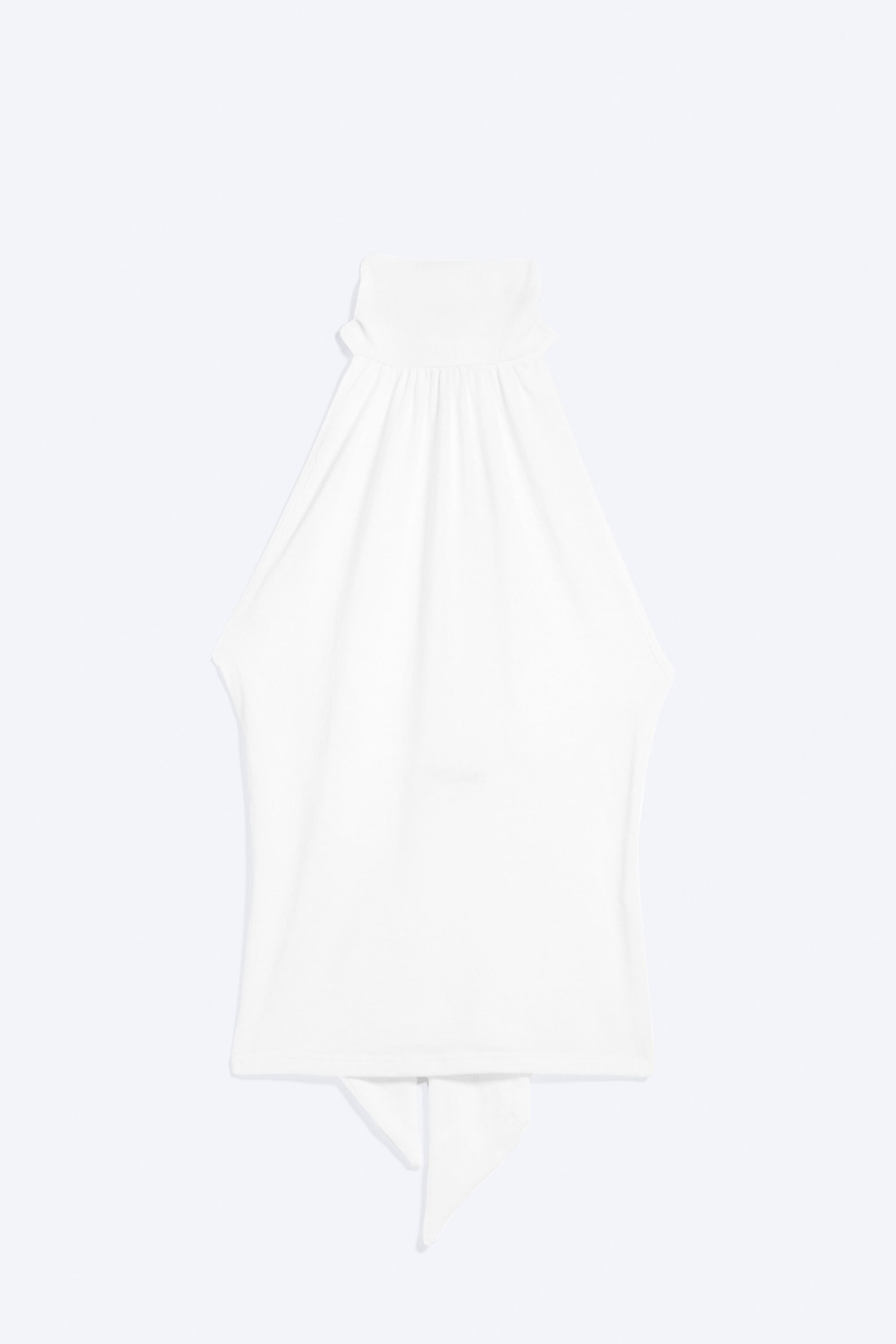 White - Draped Halterneck Top - 4