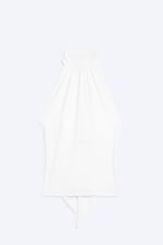 White - Draped Halterneck Top - 4