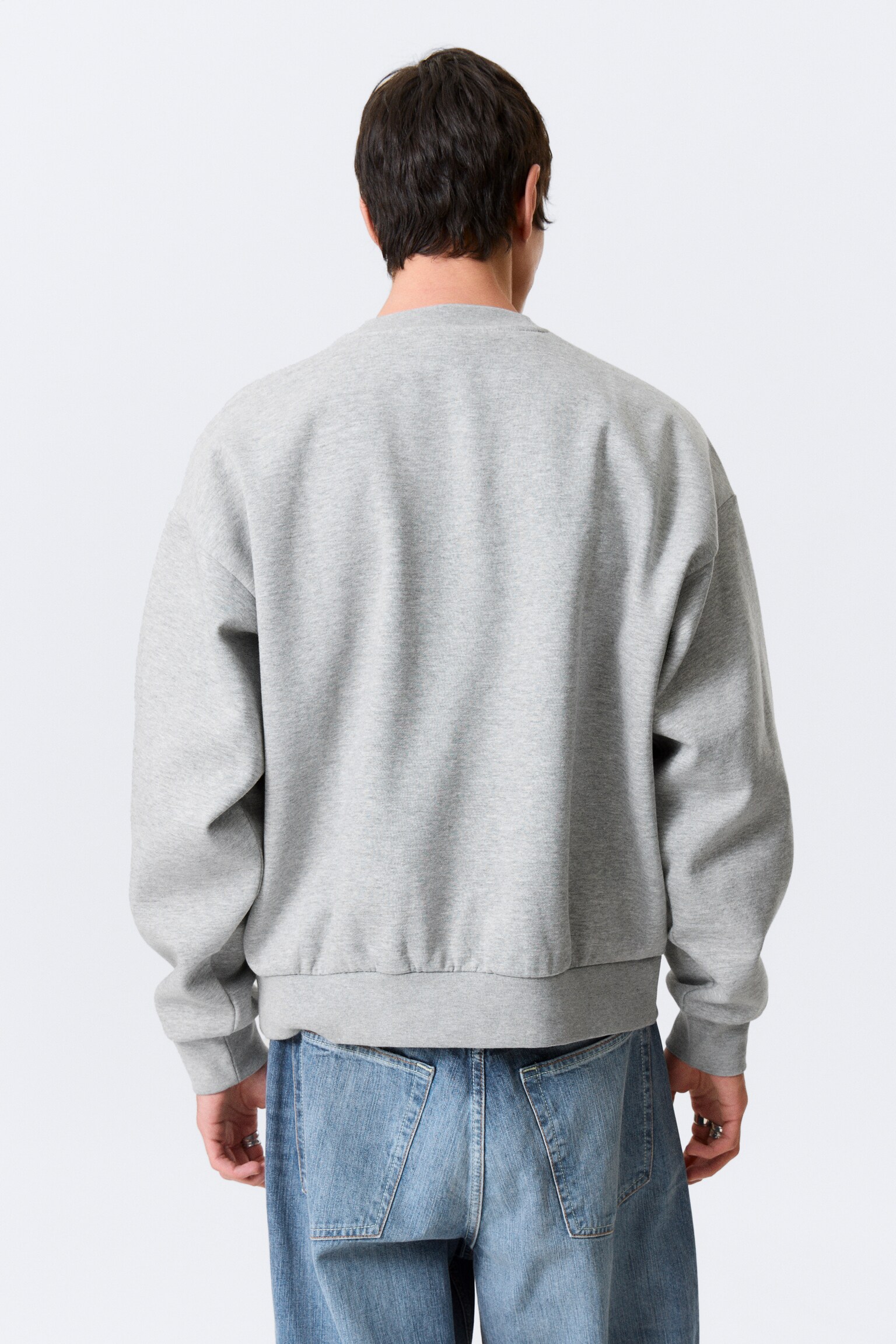 Loose Fit Sweatshirt - Grey Melange/Washed Dark Brown/Black/Dark Brown/Dark Navy Blue - 3