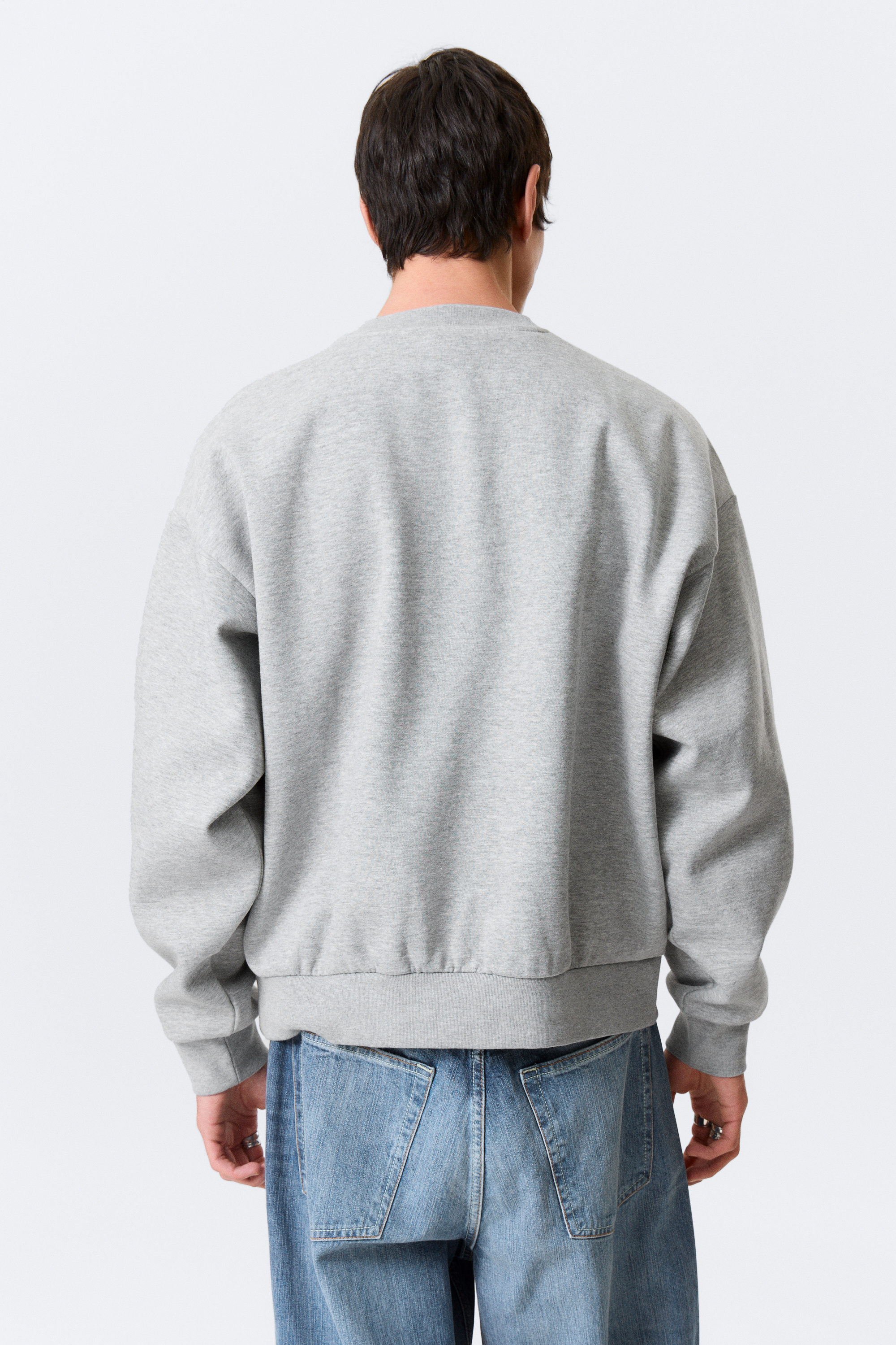 Grey Melange - Loose Fit Sweatshirt - 2