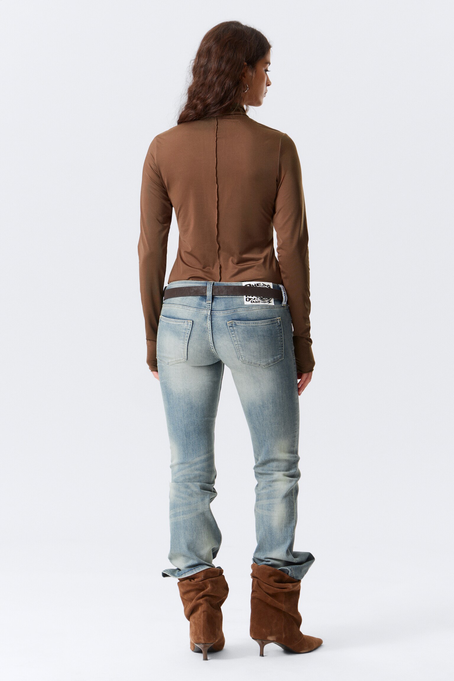 Enges Rollkragentop - Braun/Hellrosa - "The Garden" - 4