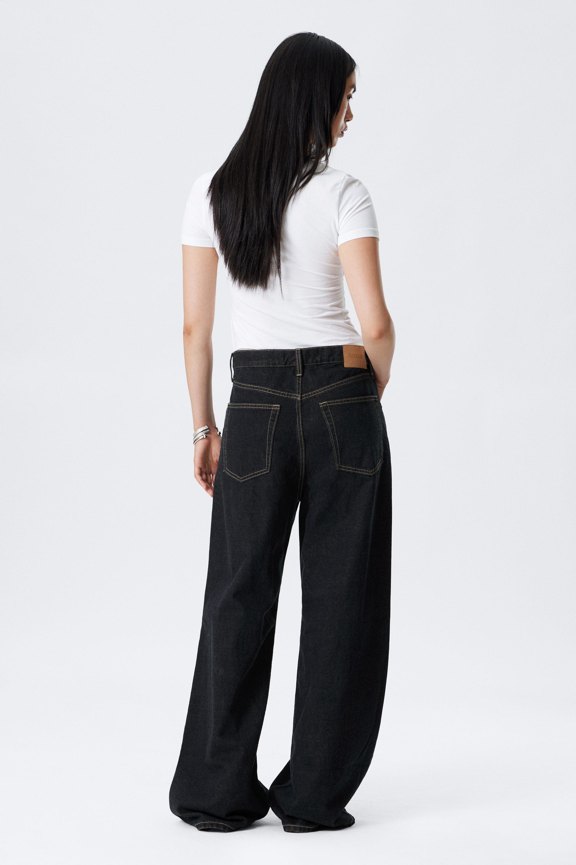 Emerald Rinse - Dark Blue - Solar Loose Wide Leg Unisex Jeans - 9