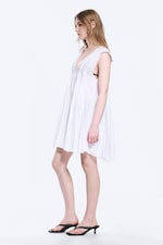 White - Flowy V-Neck Mini Dress - 2