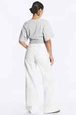 Dirty White - White - Paz Mid Rise Wide Jeans - 3
