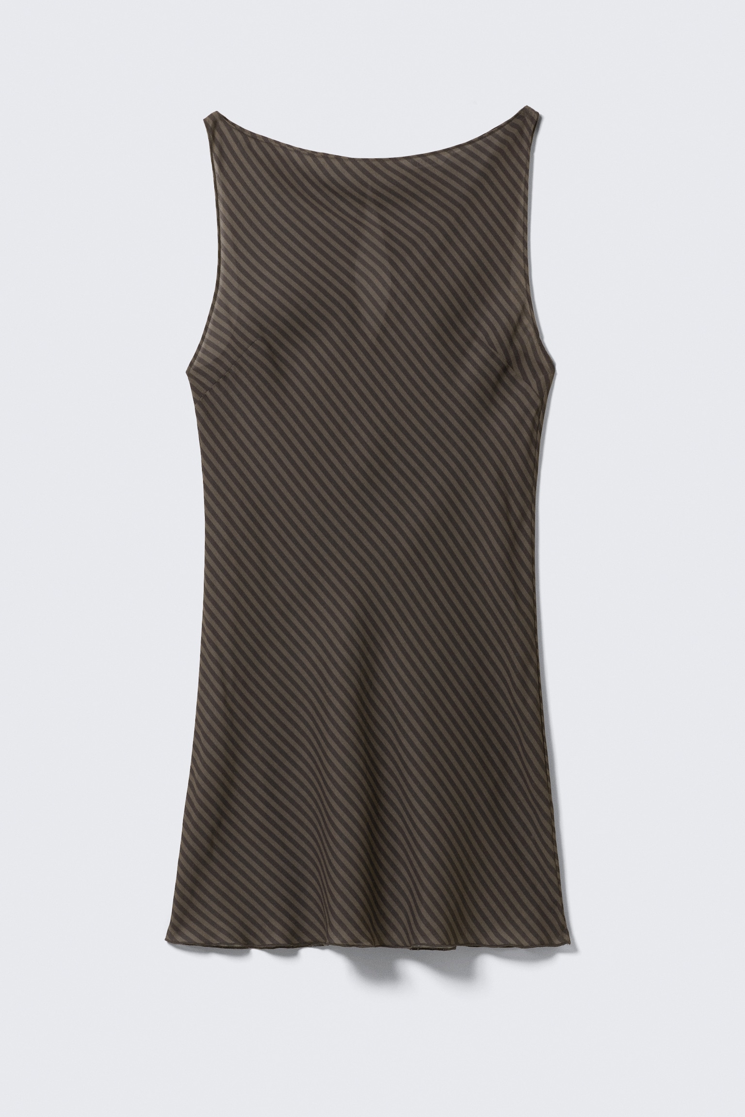 Priehľadné mini šaty bez rukávov s lodičkovým výstrihom - Čierna a tmavá krtčia/Tmavosivá/Dark Blue - 2