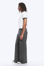 Grey Melange - Moe Relaxed Low Rise Bootcut Leg Suiting Trousers - 2