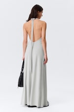 Beige clair - Robe longue dos nu sans manches - 3