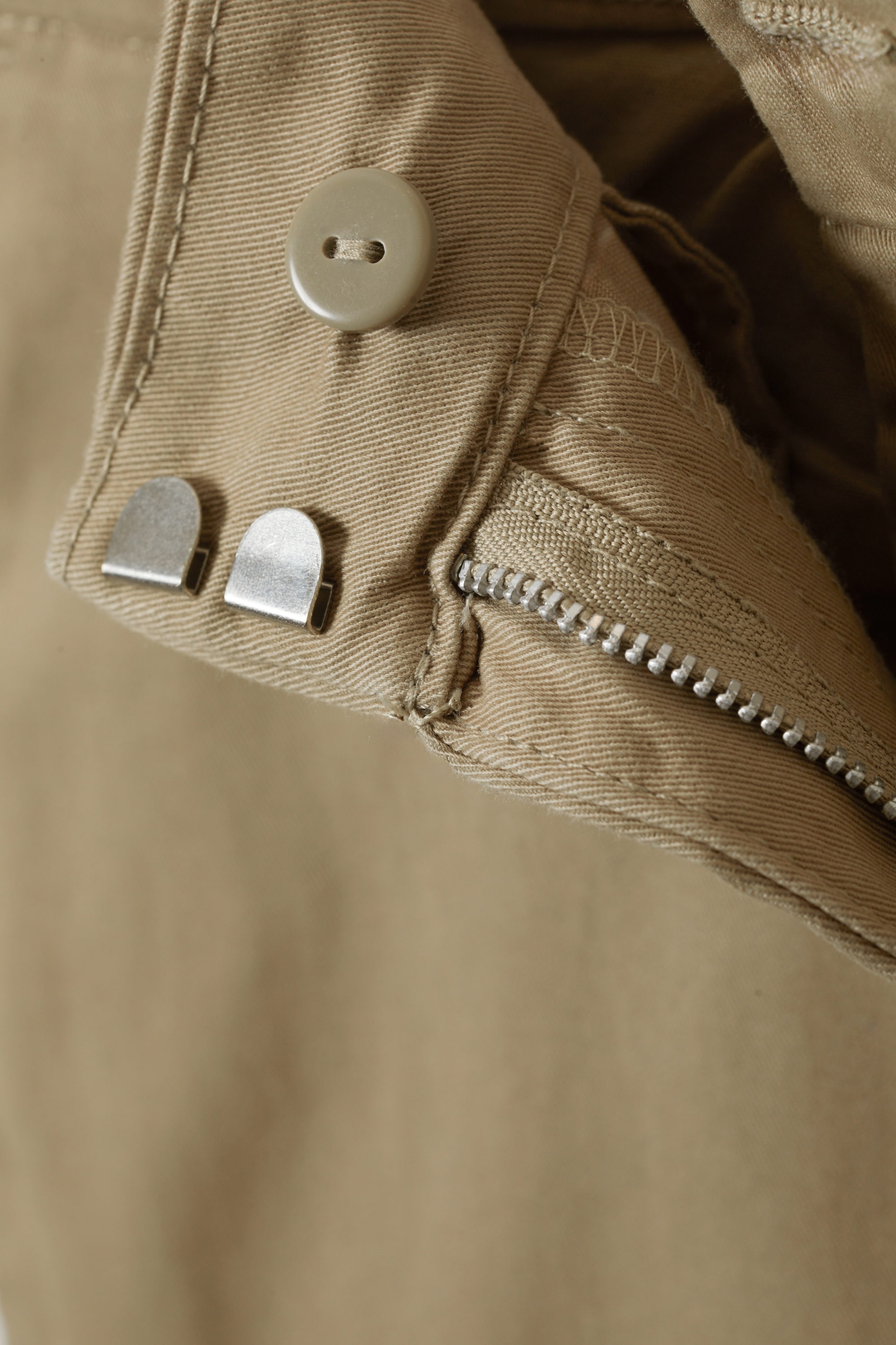 Dusty Beige - Low Loose Chino Trousers - 1