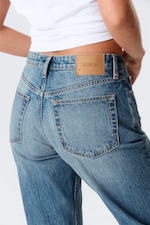 Radio Blue - Mittelblau - Pin Mid Waist Regular Straight Leg Jeans - 4