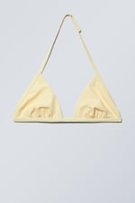 Hellgelb - Neckholder-Triangel-Bikinioberteil - 0