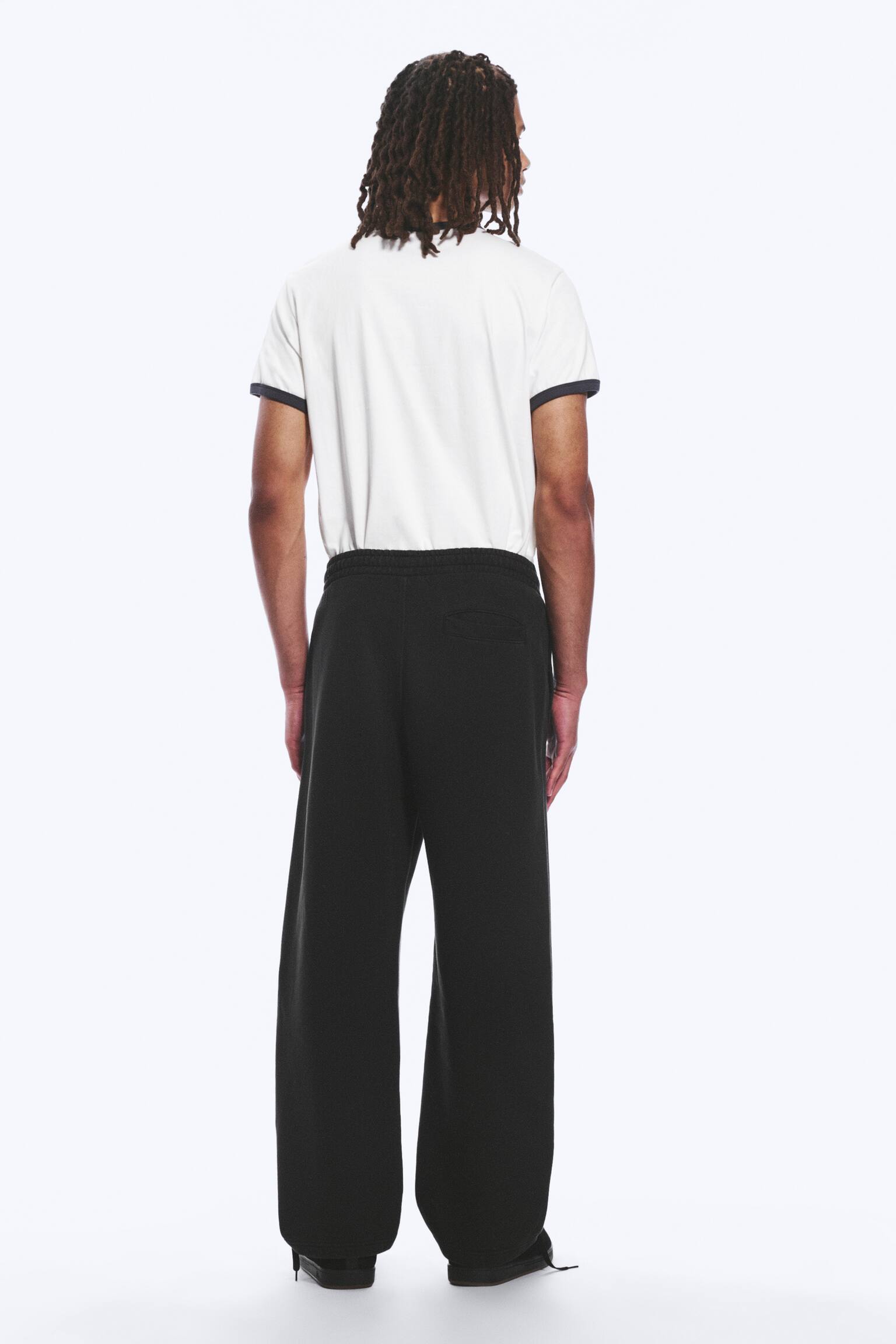 Pantalon de jogging ample à pli avant - Noir délavé - 4