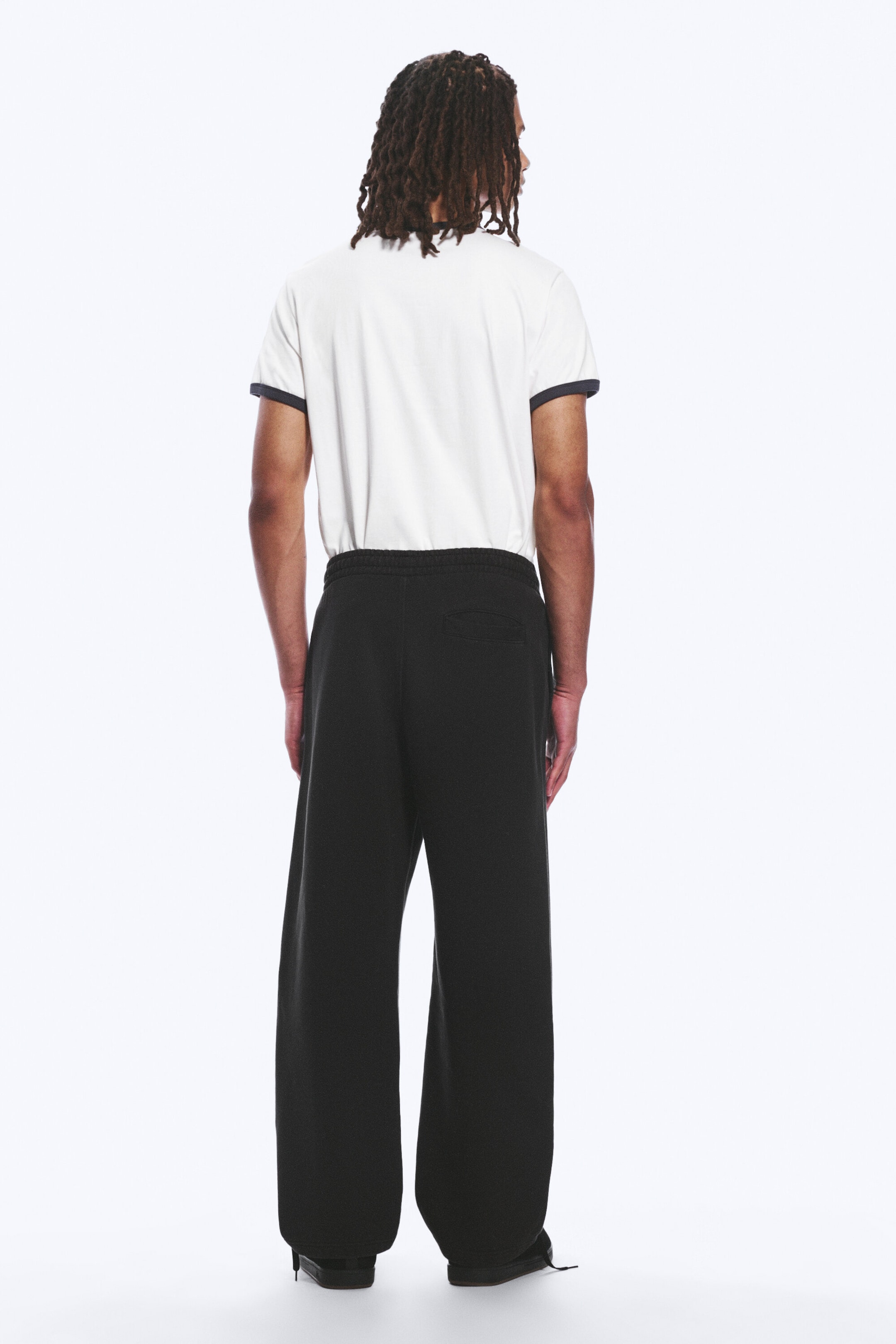 Washed Black - Loose Front Crease Sweatpants - 3