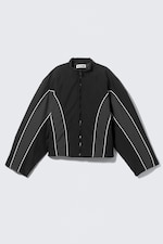 Svart - Colour Block - Sportig vadderad colorblock-jacka - 0