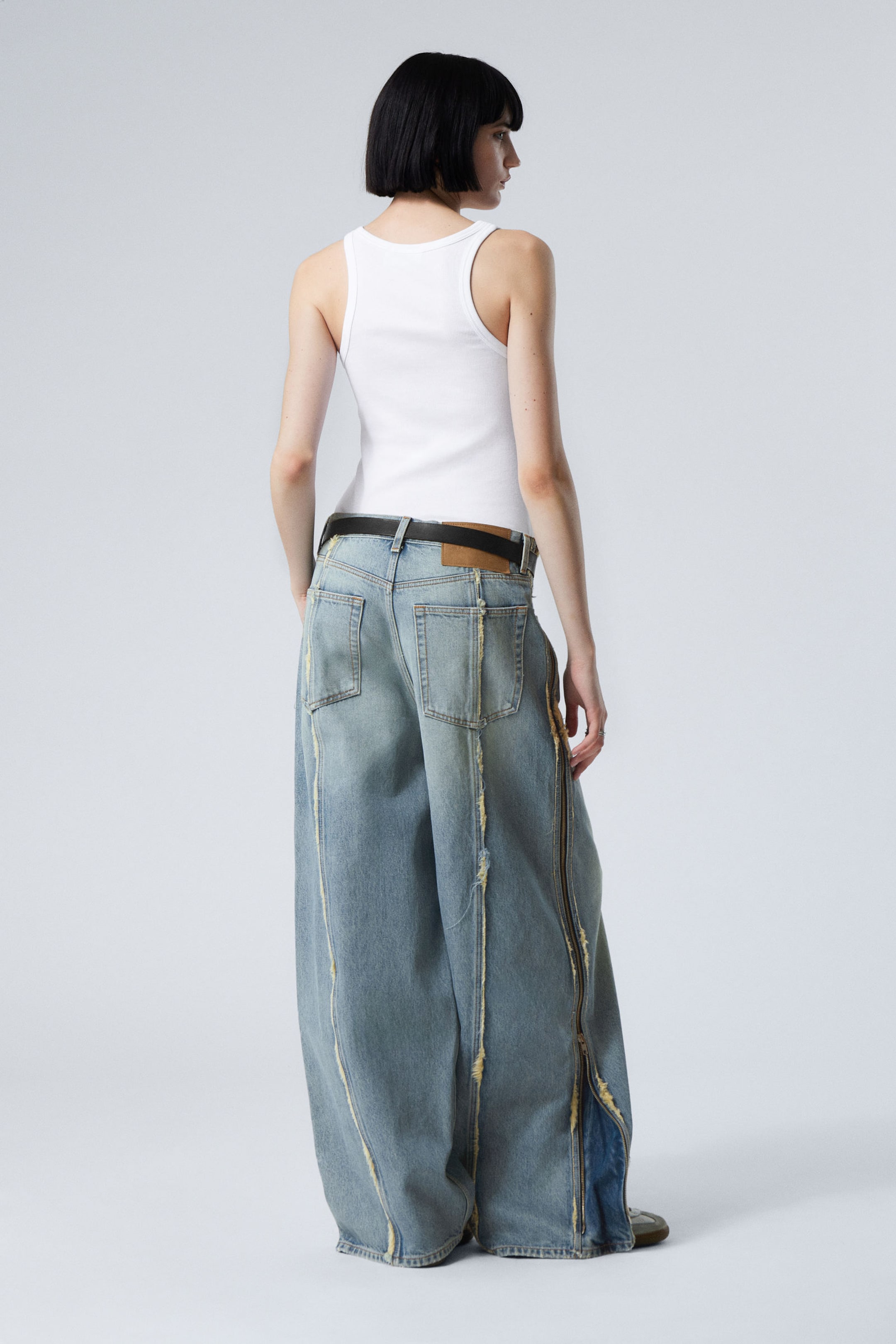 Seventeen Blue - Mittelblau - Nebula Loose Wide Leg Zip Jeans - 3