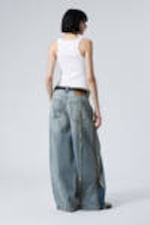 Seventeen Blue - Mittelblau - Nebula Loose Wide Leg Zip Jeans - 3