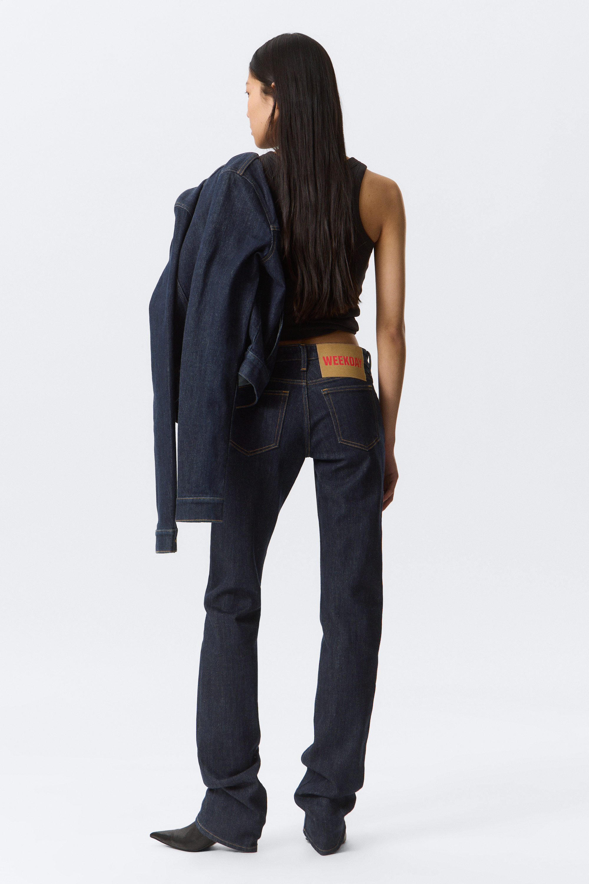 Blue Rinse - Dark Blue - Low Rise Slim Leg Jeans - 4