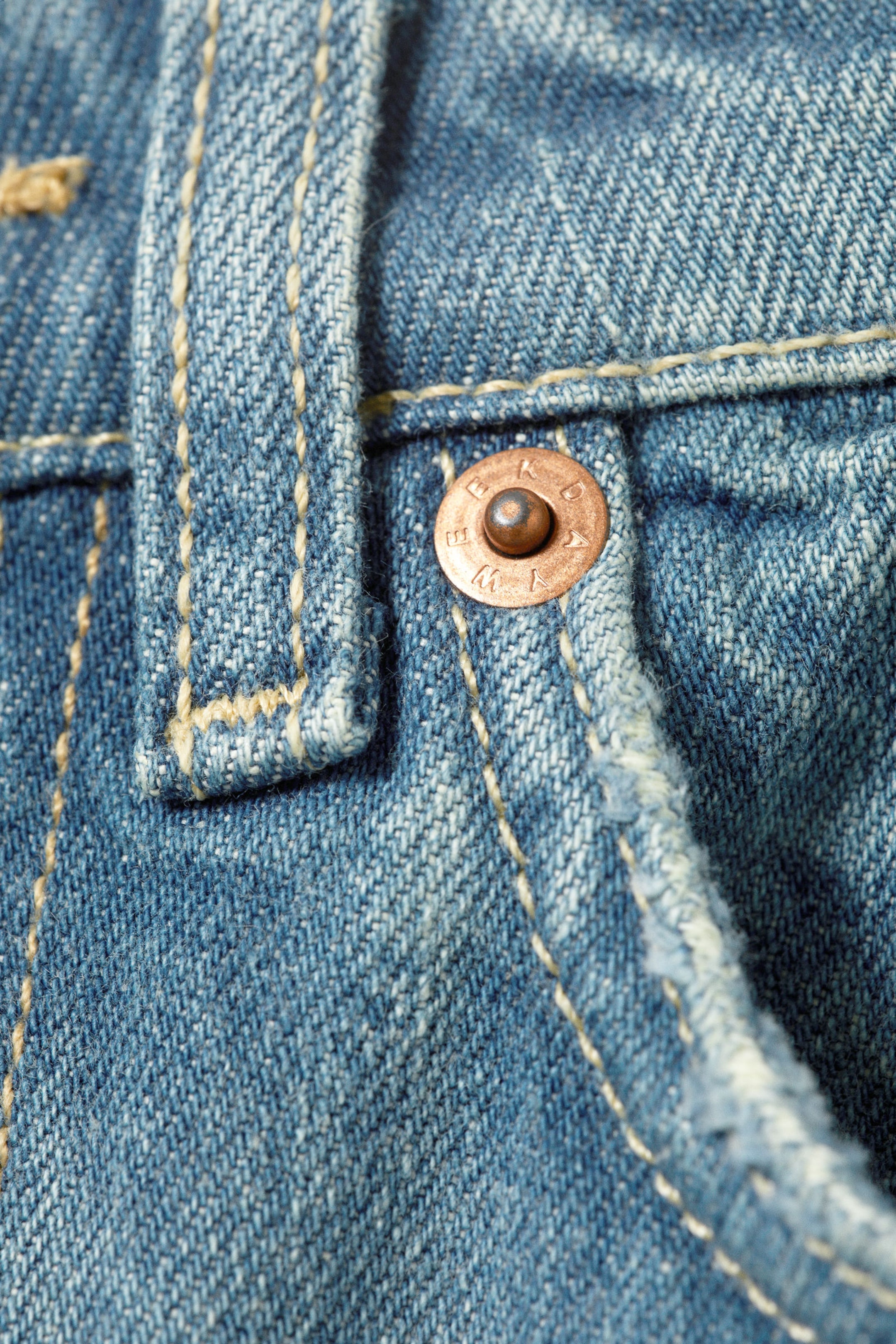 2000 Blue - Mittelblau - Rowe Super High Waisted Regular Straight Leg Jeans - 6