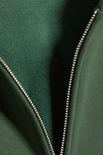 Dark Green - Loose Fit Zip Hoodie - 5