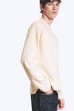 Helles Beige - 33 - College-Longsleeve mit lockerer Passform - 1